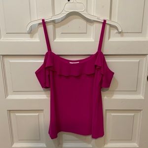 Bar lll cold shoulder top with ruffles